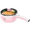 Vocha Hot Pot Elettrico, Padella Antiaderente, Mini Pentola Elettrica Da 1,5 Litri Con Coperchio, Fornello Multiplo Portatile Da Viaggio, Fornello Per Spaghetti A Riscaldamento Rapido (Rosa)