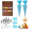 PacuM Stampi per Macarons Macaron Baking Mat Stampi in Silicone Macarons con Sac a Poche e 12 Beccucci Macaron Set Tappetino in Silicone Set di Stampi Macarons Stampo in Silicone，per Macaron, Dessert