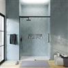 Parama Box Doccia Porta Nicchia 150cm Apertura Scorrevole Vetro Temperato Trasparente 8mm Anticalcare Installazione Reversibile Profili In Alluminio Nero Opaco Altezza 195cm
