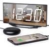 ROCAM Sveglia da Comodino con Vibrazione per Sordi, Sveglia Digitale da Tavolo con Display da 8,7'', Caricatore USB, 12/24H, Doppio Allarme, Snooze, Dimmer, Backup Batteria