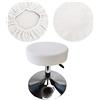 HuaLiSiJi Copri Sgabello Rotondo 30-40cm Tessuto di Lusso, Estensibile Ingualcibile Lavabile Antipolvere Morbido e Resistente, Trasforma Gli Sgabelli in Pochi Secondi (1, Bianco)