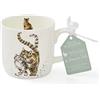 Royal Worcester Wrendale Designs Feline Good - Tazza singola da 0,31 l, con design a forma di gatto anteriore e posteriore