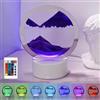 HAMON Lampada con Sabbia 3D, Pittura di Sabbia Che Scorre Lampada con Sabbia in Movimento Cambia Colore Colorato RGB Dimmerabile, Dinamica 3D Hourglass Decorazio per la Casa E L'ufficio (Viola)