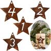 HERZONE Numeri dell'Avvento, in metallo, 1-4, corona dell'Avvento, numeri in legno, 1, 2, 3, 4, per candele, candelabri, decorazioni natalizie, decorazioni per l'Avvento (stelle)