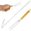 Gosknor 2 Pezzi Manico Esteso Asta Telescopica Estesa Lunghezza Regolabile per Swiffer, Spolverino per Casa Pulizia (Bianco e Giallo)