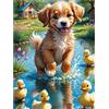 TOSTOG Diamond Painting Kit Completo,5D DIY Cane e Anatra Rotondo Diamond Art Kit per Adulti e Principianti,Ricamo a Punto Croce Painting Pittura Decorazione Casa 30x40cm