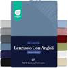 Dreamzie Lenzuola Matrimoniali Cotone 120x200 cm, Altezza Materasso fino a 22 cm - Coprimaterasso Matrimoniale - Blu - Certificato senza Prodotti Chimici (Oeko TEX)