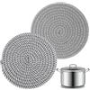 GEBETTER 2pz Sottopentola da Cucina in Cotone Stoffa, Diametro 18cm, Sotto Pentola Grigio Rotondo, Sottopiatti per Tazze Bicchieri (B)