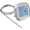 DollaTek Termometro per Carne, Lettura istantanea Termometro per Alimenti Termometro da Cucina Digitale con Timer Allarme sonda per Forno, Cucina, griglia, Fumatore (Argento)