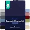 Dreamzie Lenzuola Matrimoniali Cotone 120x200 cm, Altezza Materasso fino a 22 cm - Coprimaterasso Matrimoniale - Blu Scuro - Certificato senza Prodotti Chimici (Oeko TEX)