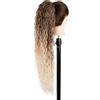 Ser Mulher Brianna Extension Coda Di Cavallo | Facile da applicare | Look naturale 100% | Termofibra resistente | Capelli Lunghi e Ricci,90 cm, 70 cm e 50 cm TERMOFIBRA (T-27-613 Biondo Degrade, 70cm)