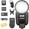 Godox V1 Pro N V1Pro N Flash per fotocamera a testa tonda per lampeggiatore Nikon Flash Speedlite, 76Ws 2.4G TTL 1/8000 HSS, 500 flash a piena potenza, tempo di riciclo 1,3 s