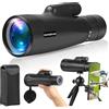 BOSSDUN Telescopio Monoculare Zoom, Telescopio Monoculare ad Alta Potenza per Smartphone con Treppiede, Monoculare HD per Adulti (black)