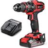 Einhell Trapano a percussione a batteria TE-CD 18/44 Li-i (1x2,5Ah) Power X-Change (18 V, 44 Nm, funzione percussione, mandrino in metallo 13 mm, 2 velocità, batteria da 2,5 Ah e caricabatterie)