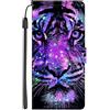 EuoDuo Cover con Disegni per Samsung Galaxy A71 Custodia Libro Portafoglio PU Pelle Completa Protettiva Caso Magnetica Flip Wallet Case - Tigre Viola