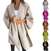 XUEJIANN Poncho di lana da donna, invernale, lungo, invernale, trench in lana, elegante cappotto di lana, caldo cardigan, giacca da donna, giacche autunnali, mezza stagione, sciarpa, poncho invernale,