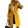 Yancremio Donna Autunno e Inverno Doppio Petto Cappotto di Lana Sottile Classico Elegante Business Risvolto Cappotto Moda Casual Ufficio Cappotto di Colore Solido (Nero,S)