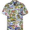 P.L.A. Original Camicia Hawaiana, Route 66, blu 2XL