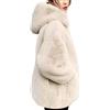 Generico Cappotto Invernale Donna Calda, Giubbotto Tinta Unita Giacca da Sci Donna Corta Cerniera Hoodies Teddy Cardigan Elegante Comode Cappotti Lana Abbigliamento Streetwear