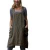 KAYLRE Grembiule Cucina Grembiule in Cotone e Lino in Stile Giapponese Colore Solido Cross Bandaggio a Forma di X-Shaped Dourst Cooking Vestiti XL Grembiule Maestra (Color : Army Green, Size : XL)