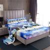 Homewish Set di lenzuola a tema natalizio con pupazzo di neve, per ragazzi e ragazze, bambini, bianco fiocco di neve, lenzuolo con angoli per l'anno nuovo, lenzuolo con angoli a tema invernale blu