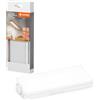 LEDVANCE under-cabinet luminaire with two sockets and two USB-C connections, wide flood beam, 3.85 W, 250 lm, 3,000 K, 830 warm white, white extension, dimmable, plastic (PC), IP20