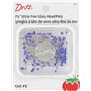 Dritz Fine Acciaio-Spilli con testine di Vetro, 150 Pezzi, Misura: 22