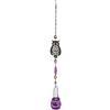 DONREGALOWEB - Mobile per Appendere sulla Porta o soffitto con Metallo e Vetro Gufi Decorativi Lungo 77 Centimetri in Viola