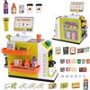 Arkyomi registratore di cassa giocattolo per bambini 46pcs negozio giocattolo supermercato con scontrino&soldi finti&cibo,cassiera gioco registratore cassa supermarket regali per bambina