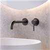 Mariner Logica rubinetto lavabo a parete proiezione: 212 mm, incluso corpo incasso smart, LOG1111-GM+INT0055-00+BOT0058-GM, Logica antracite spazzolato [Rubinetteria Bagno > Rubinetteria Lavabo]