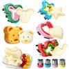 Jinsion 9 Pezzi Taglierine per Sandwich e Sigillante,Formine Sándwich Biscotti,Set di Taglia Panini per Bambini,Formine per Pane Dinosauro Orso Topolino Cuore Stella,Frutta e Verdura Tagliabiscotti per Toast