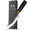 SHANGDAO Coltello da chef, coltello da cucina forgiato nero con lama in acciaio inossidabile altamente elastico, coltello da chef artigianale professionale, impugnatura ergonomica e confezione regalo