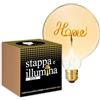 Stappa e illumina BULB Standard + lampadina Led HOME da utilizzare senza paralume Per bottiglie con foro da 15 a 22 mm - Trasforma Bottiglie in lampade in 30 Secondi, Portalampada per bottiglia.