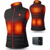 UNBON Gilet Riscaldato Donna con Batteria Inclusa 14400mAh Giubbotto Riscaldato Donna con 4 Zone di Riscaldamento 3 Livelli di Calore Giacca Riscaldata Donna Elettrica per Sport all'Aperto - Nero XXL