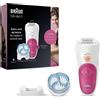 Braun Silk-épil 5 Epilatore Elettrico Donna per Depilazione Morbida, con 2 Accessori e Custodia, 5-511, Bianco/Rosa