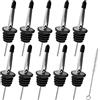 Lahviuu Versatori per Bottiglie,10 Pezzi Versatore per Liquori in Acciaio Inossidabile Metal Pour Dosatore Cocktail Beccuccio Olio Tappi Bottiglie Vino Oliera Salvagoccia,per Vino Succo Aceto Di Alcool