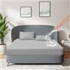 DUJUIKE Coprimaterasso Impermeabile, Lenzuolo con angoli impermeabile, Tasca Profonda, Adatto per materassi da 20-40 cm, Adatto per gatti, Cani, Bambini, Ipoallergenico(Grigio,180x200cm)