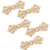 Wandic, Clip per cardigan, 5 paia, vintage, stile floreale, chiusure per mantello, da cucire, con ganci e occhielli, ideali anche per maglioni e scialli, colore oro chiaro
