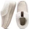 COFACE Pantofole Donna Invernali Peluche Pelle Pantofola Camera Pelose Pelliccia Pelo Chiuse Calde Feltro Ciabatte da Casa Morbide Comode Memory Foam Slippers Antiscivolo Babbucce Beige 40