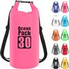 POPOYU 30L Borsa Impermeabile,Rosa Rossa Waterproof Zaino Impermeabile Sacco Impermeabile con Tracolla Regolabile,2L/5L/10L/15L/20L/30L Dry Bag per Outdoor Sport Acquatici,Barca,Pesca,Rafting,Nuoto