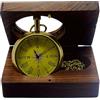 NautiKraft Orologio da taschino classico vintage con catena e scatola in legno, eleganza senza tempo per uomini e donne, regalo 46 mm, Direzione romana, Vintage
