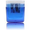 LogicaShop B-Sharpy Temperino Doppio Foro in Metallo con Serbatoio Colorato (Blu)