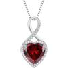 FJ Collana Infinito Donna in Argento Sterling 925 Collane con Ciondolo Granato Cuore Gennaio Pietra Portafortuna Gioielli Regalo per Amiche Moglie Mamma Donna