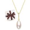 COAI Collana da Donna con Ciondolo Perla Coltivata di Acqua Dolce, Collana Argento 925 da Donna Catenina Placcata Oro 14k