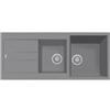 Plados AM11620-42 Lavello 2 Vasche con Gocciolatoio Reversibile Serie Elegance 116-20 finitura 42 ULTRAMETAL TITANIO