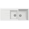 Plados AM11620-N1 Lavello 2 Vasche con Gocciolatoio Reversibile Serie Elegance 116-20 finitura N1 PURE WHITE