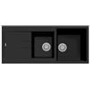 Plados AM11620-N6 Lavello 2 Vasche con Gocciolatoio Reversibile Serie Elegance 116-20 finitura N6 DEEP BLACK