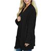 Generico Camicia Donna Elegante Invernale Cardigan da Donna Drappeggiato Manica Lunga Aperto Davanti Casual Maglioni in Maglia Cappotto con Cardigan Donna Lana (Black, XXXL)