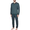 Julipet Uomo JAL192 Gallipoli Pigiama Serafino in Caldo Cotone Interlock (IT, Numero, 50, Regular, Regular, 424 Scozzese Verde)