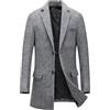 Wjnvfioo Inverno Uomini Cashmere Miscele Trench Cappotti Lunghi Giacche Business Casual Trench Cappotti, Grigio scuro9, L
